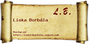 Liska Borbála névjegykártya
